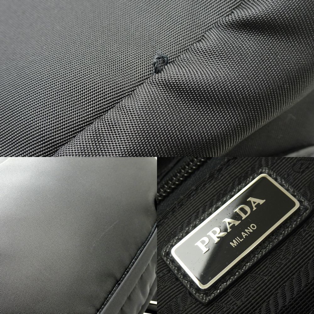 Prada Shoulder Bag Diagonal Nylon Nero Black - Picture 6 of 8